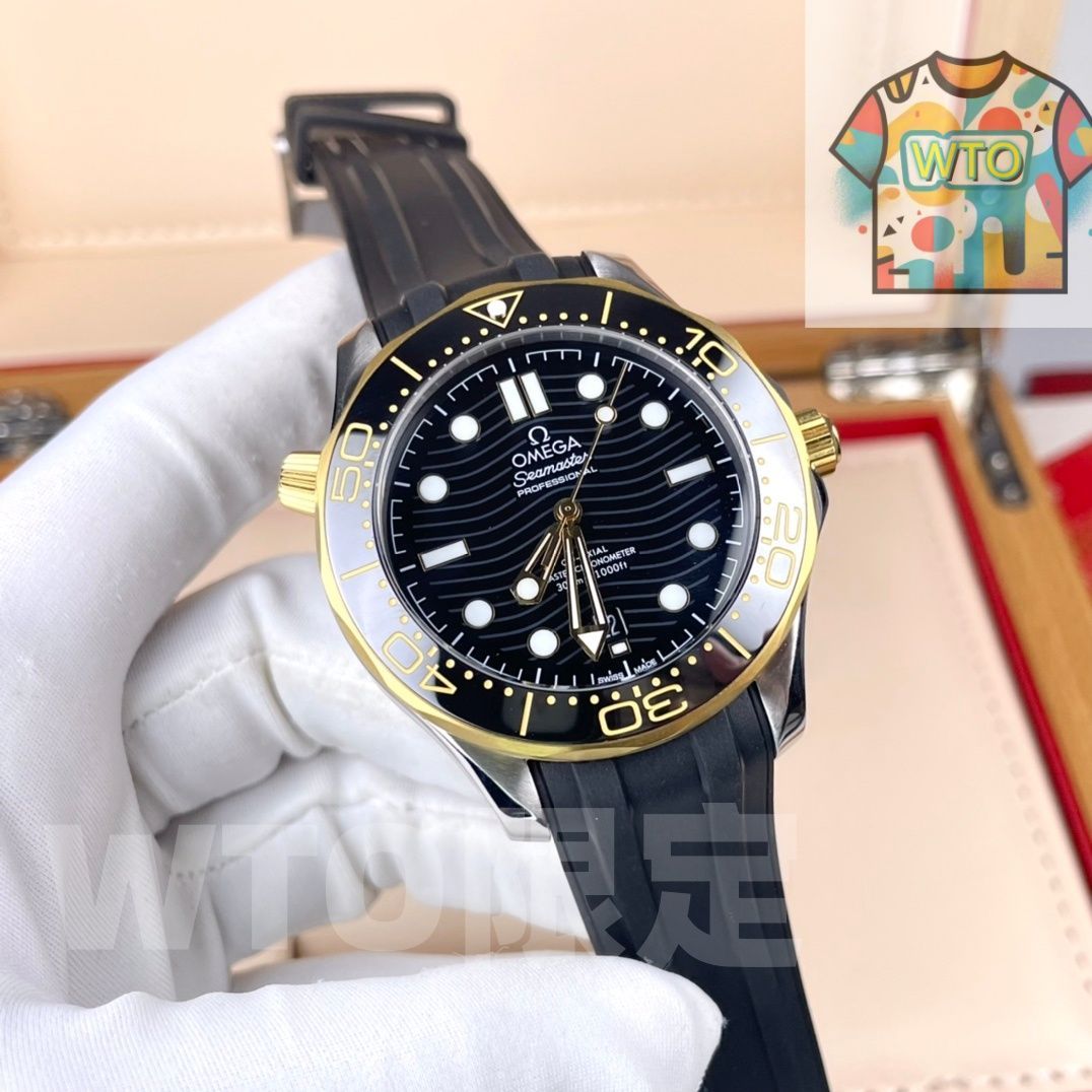 今日WTO】Omega オメガ シーマスター300 波状凹みセラミック文字