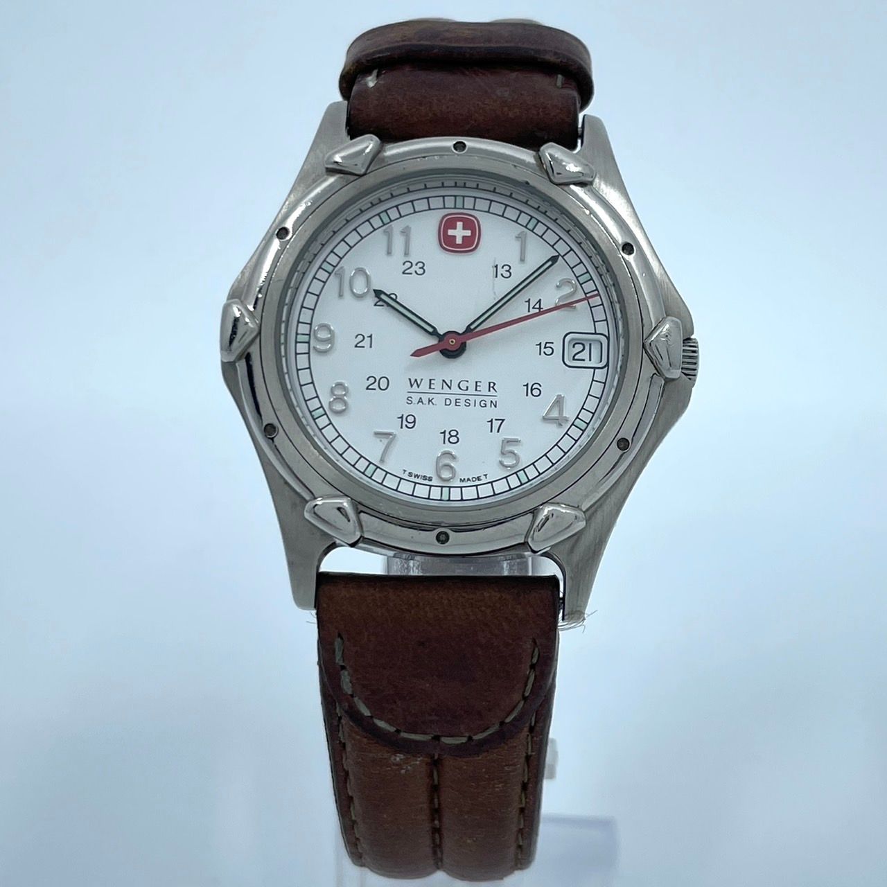 電池交換済】WENGER ウェンガー 腕時計 メンズ SAK DESIGN クォーツ 白 
