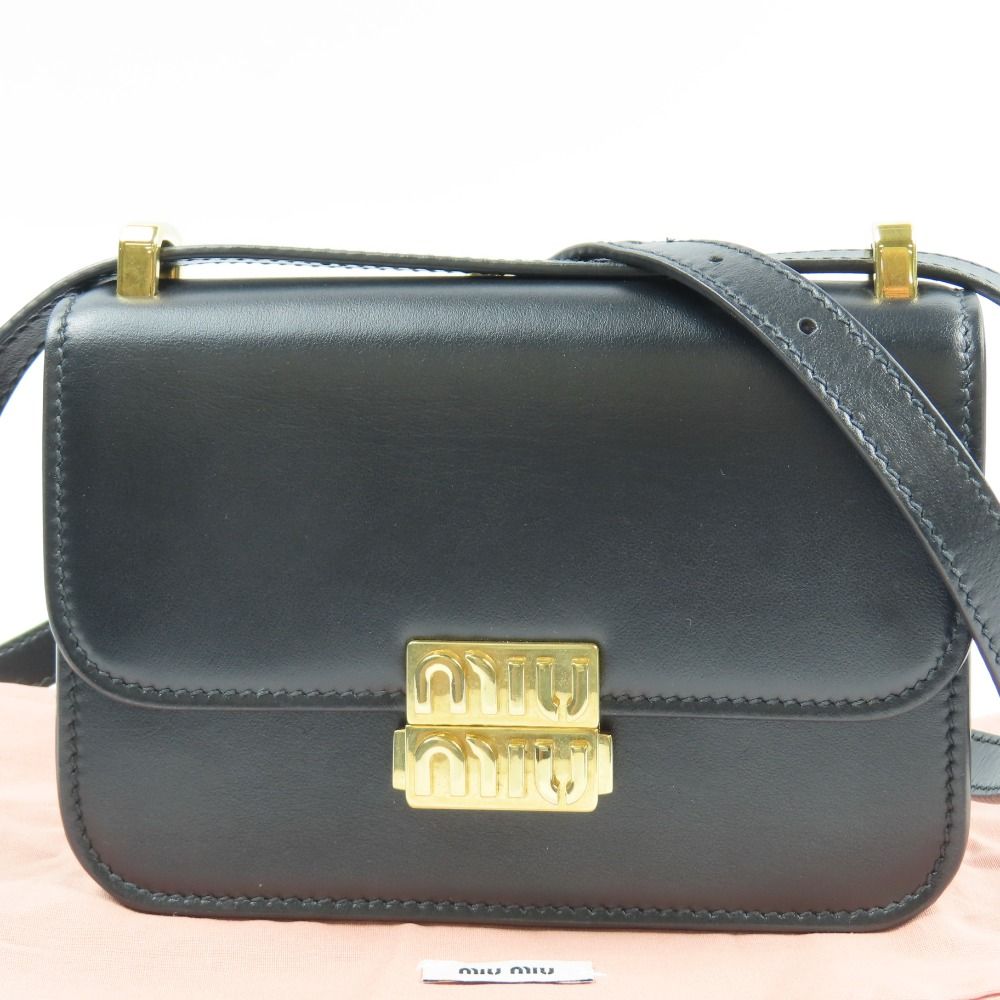 100874 MIUMIU ミュウミュウ RFID ロゴ金具 斜め掛けOK ショルダーバッグ