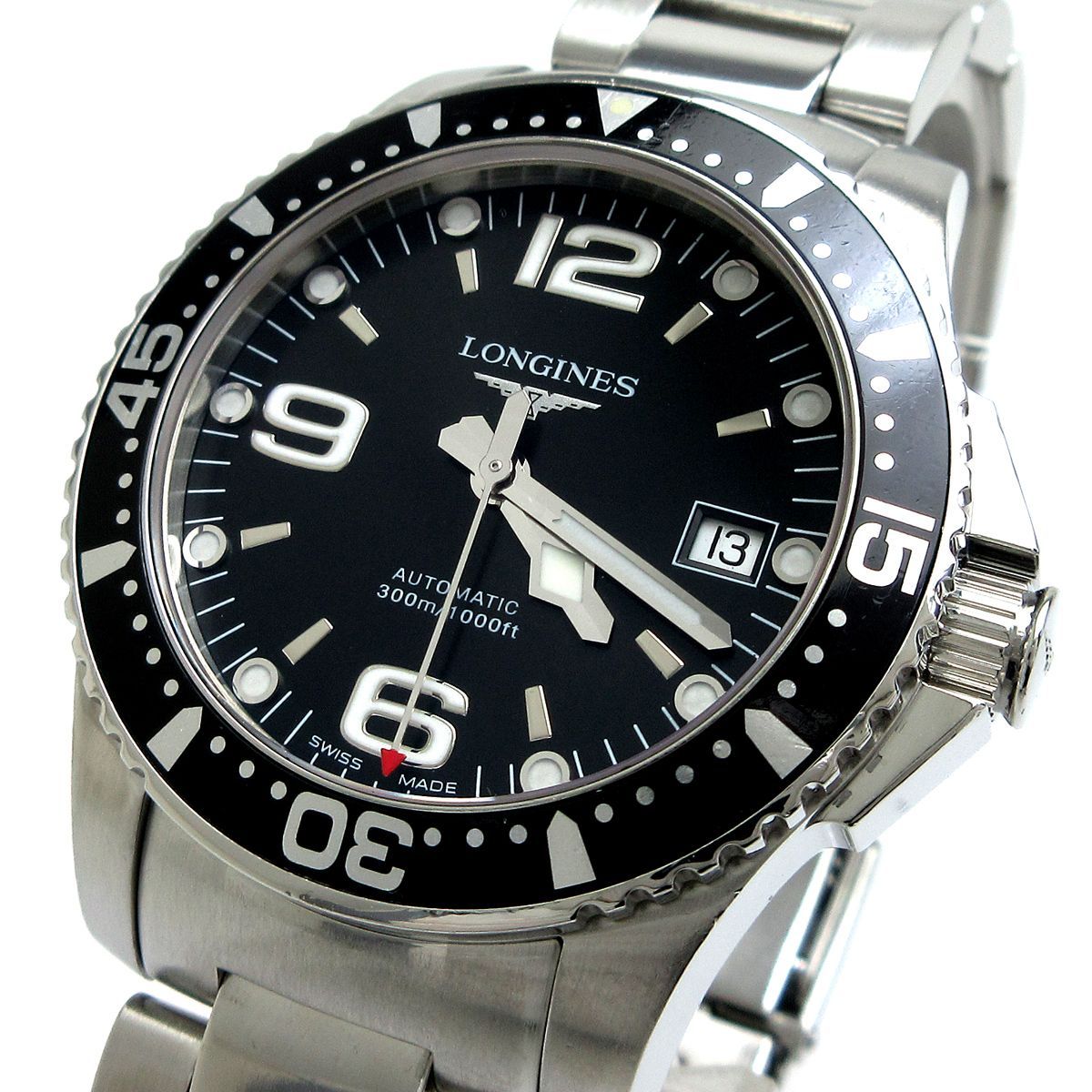LONGINES さがら 自動巻き時計 黒文字盤