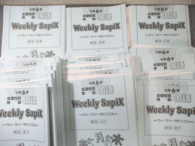 SAPIX 小6 ウィークリーサピックス 志望校別特訓国語 通年セット 【計 