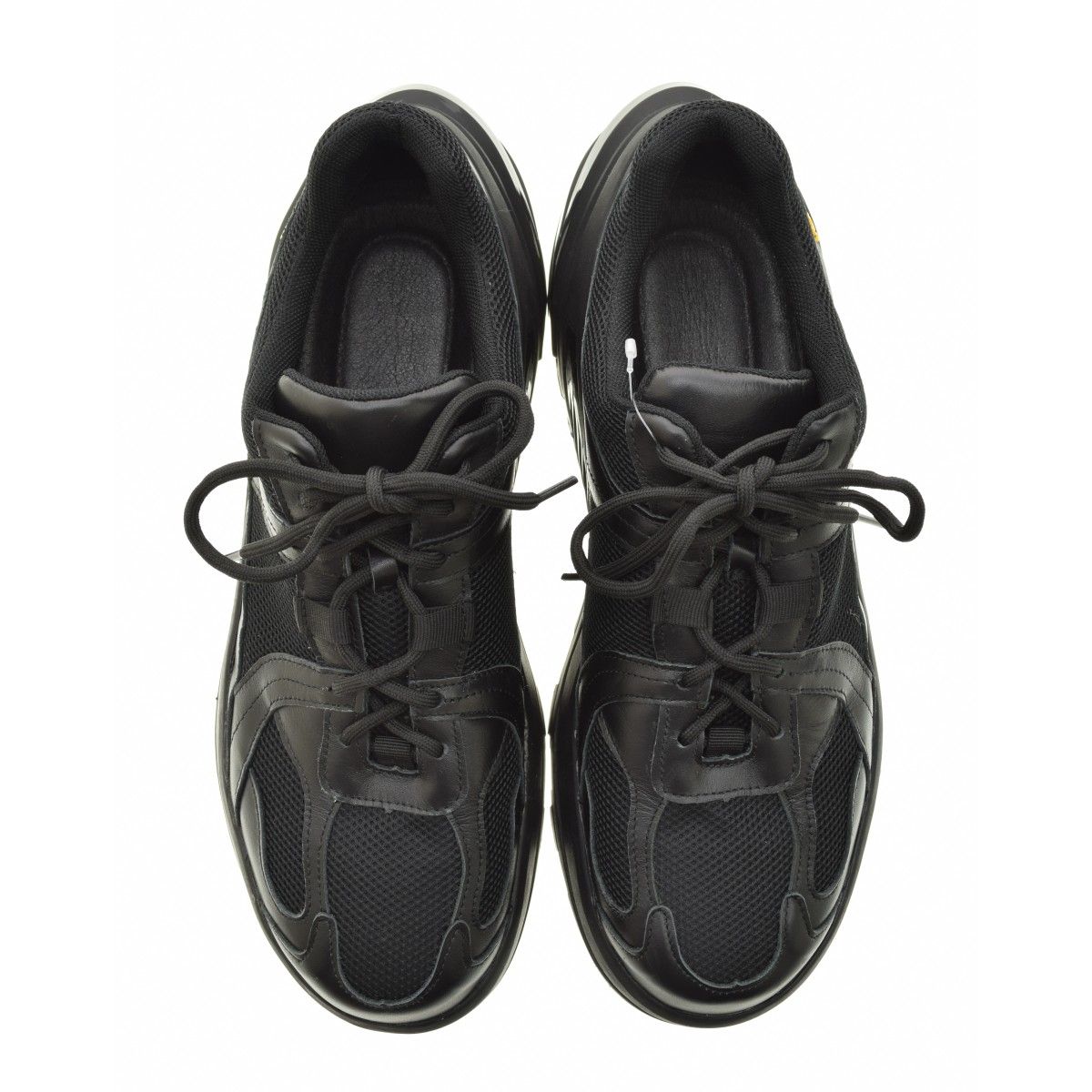 Vibramテックハイボリュームソールブラックレザースニーカー OPENINGACT×Vibram】テックハイボリュームソール ブラック レザー