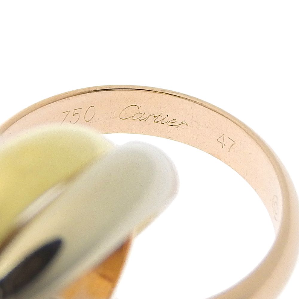 CARTIER】カルティエ トリニティ 3連 K18イエローゴールド 8号 CARTIER】カルティエ トリニティ 3連 K18イエローゴールド 8号