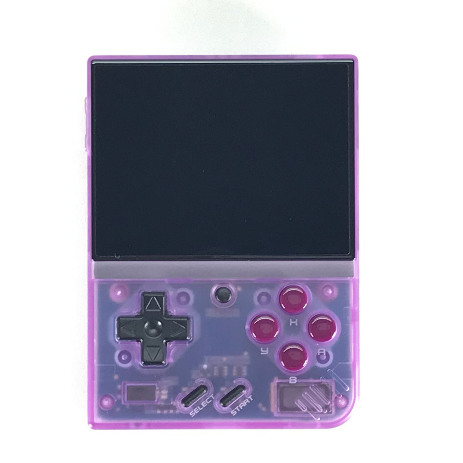 ○Miyoo ゲーム機本体 Miyoo mini plus クリアパープル ケーブル