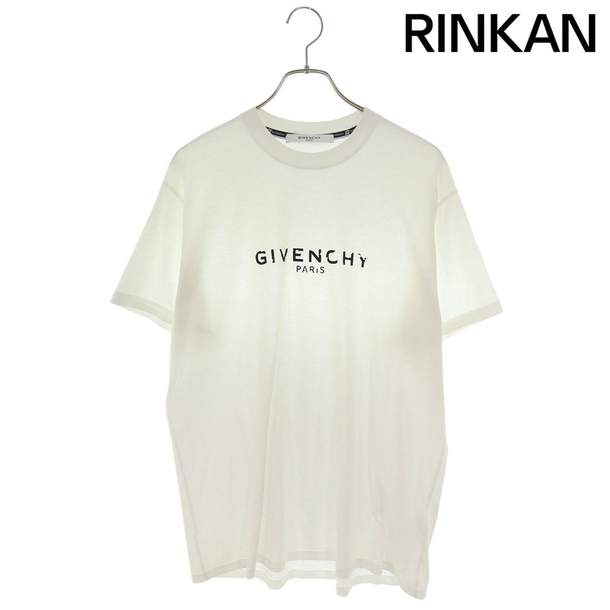ジバンシィ  BM70KC3002 ヴィンテージロゴデストロイ加工ロゴプリントTシャツ メンズ XS