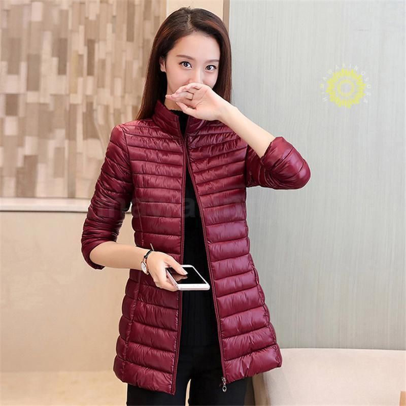 ダウンジャケット レディース ファスナー 大きいサイズ 中綿コート アウター ダウン コート スタンドカラー ホワイトダックダウン 着痩せ ダウンジャケット レディース 大きいサイズ ロング丈 ミドル丈 ファー