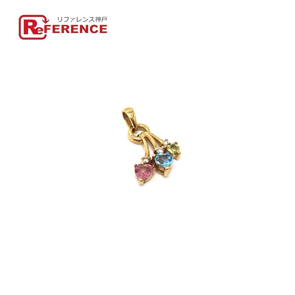 jewelry ジュエリー ペンダントトップ ハート 3 ビジュー K18 マルチ