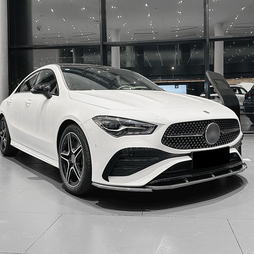 メルセデス ベンツ CLA C118 | X118 後期 2025年～ AMG対応 ユニセックス ABS製フロントリップスポイラー ピアノブラック カーボン調