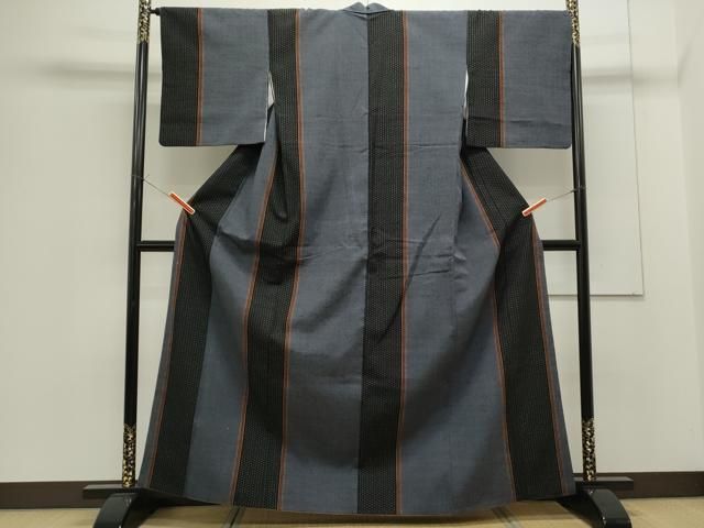 平和屋着物○結城紬 奥順 はたおり娘 草木染絣 吉祥間道 証紙付き 正絹  