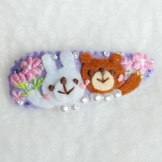 お花ほのぼの♡パッチンピン♡むらさき - メルカリ