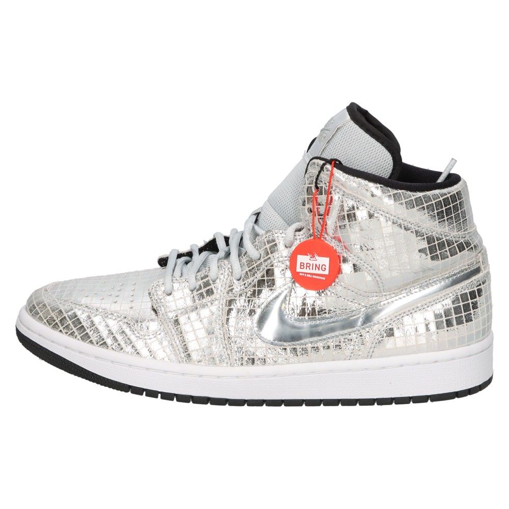 NIKE (ナイキ) WMNS AIR JORDAN 1 MID SE DISCO BALL ウィメンズ エア ジョーダン 1 ミッドカットスニーカー  ディスコボール シルバー US11/28cm CU9304-001 - メルカリ