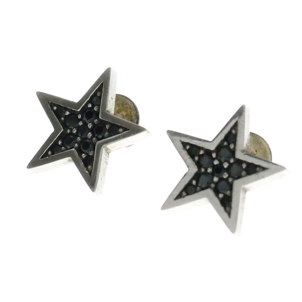 Justin Davis ジャスティンデイヴィス LUCKY CHARM スターピアス ジルコニア シルバー|ブラック 2個セット