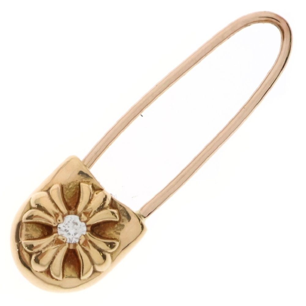 CHROME HEARTS クロムハーツ 22K ER SAFETY PIN CH PLS L 1DIA セーフティピンピアス 1ダイヤ ゴールド