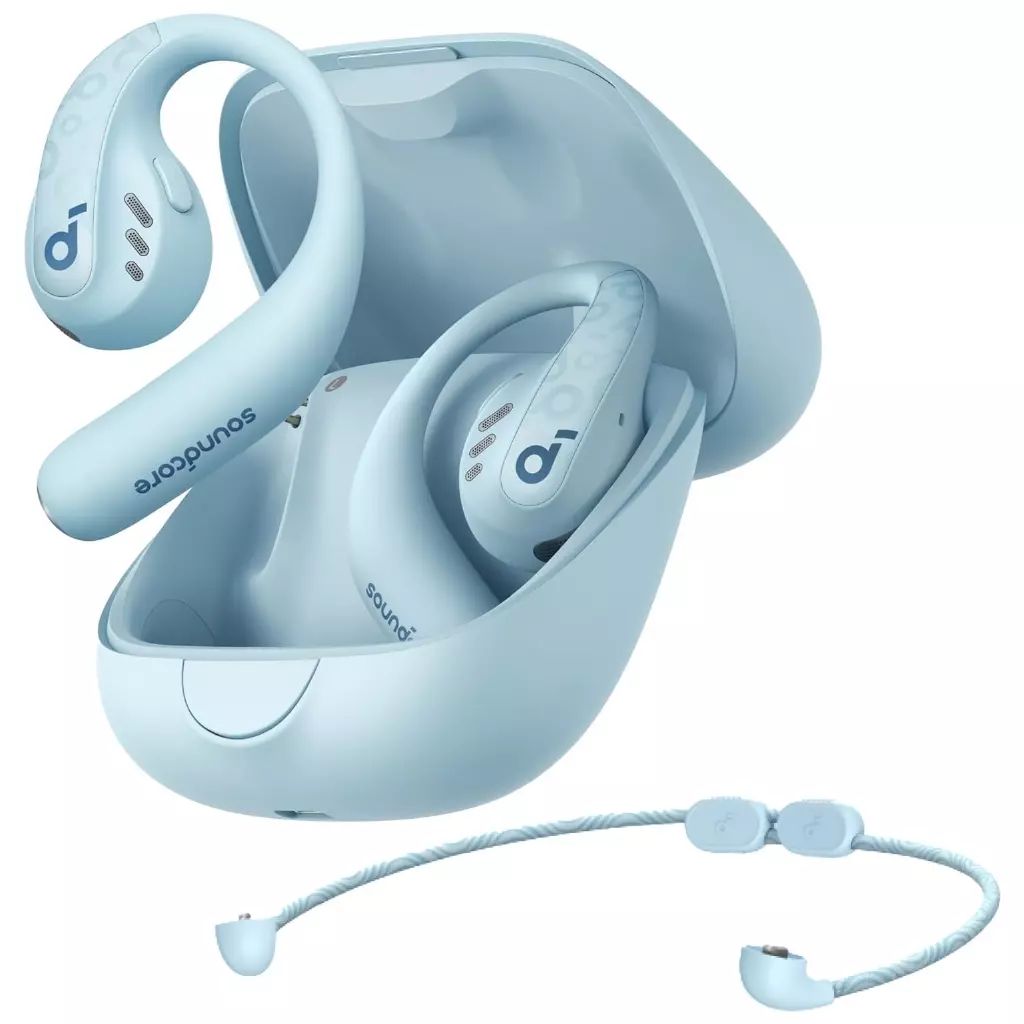 ヘッドフォン Anker Bluetooth 完全ワイヤレスイヤホン Soundcore AeroFit Pro ミントブルー A3871N61
