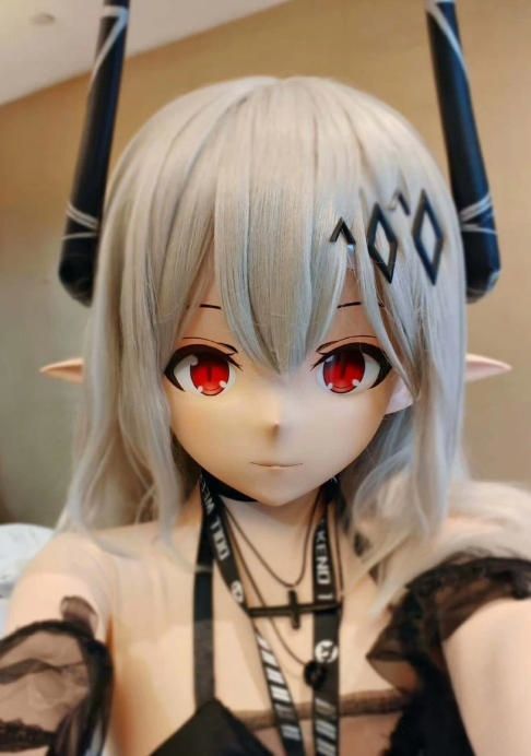 3 4マスク ロック付き NO.1146 ドール ヘッドロリータ人形 コスプレ 全頭面 変身 仮装 着ぐるみ 二次元 コスチューム