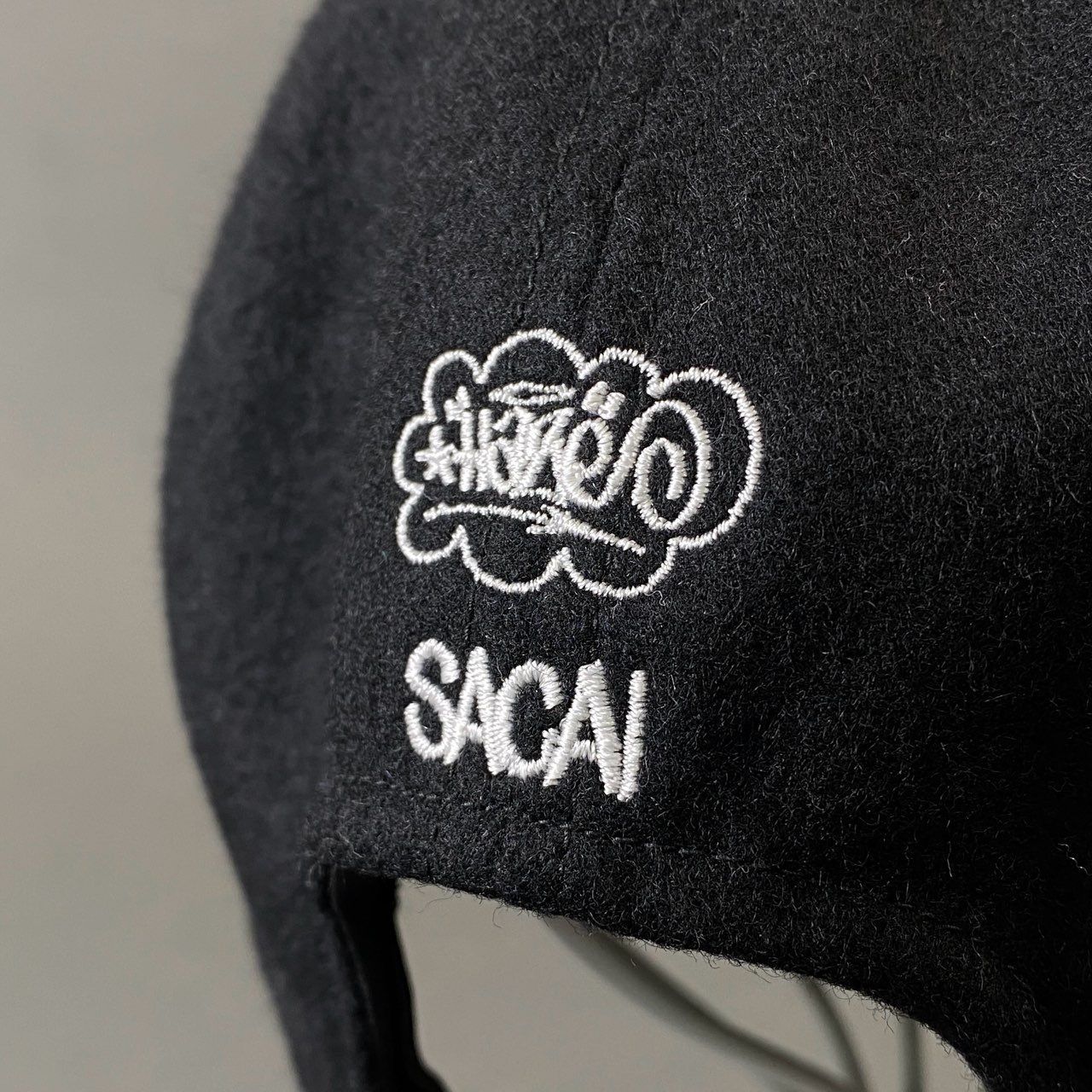 sacai Sロゴキャップ ブラック h1 Sacai サカイ 23SS Eric Haze AS ONE Cap ロゴ刺繍キャップ