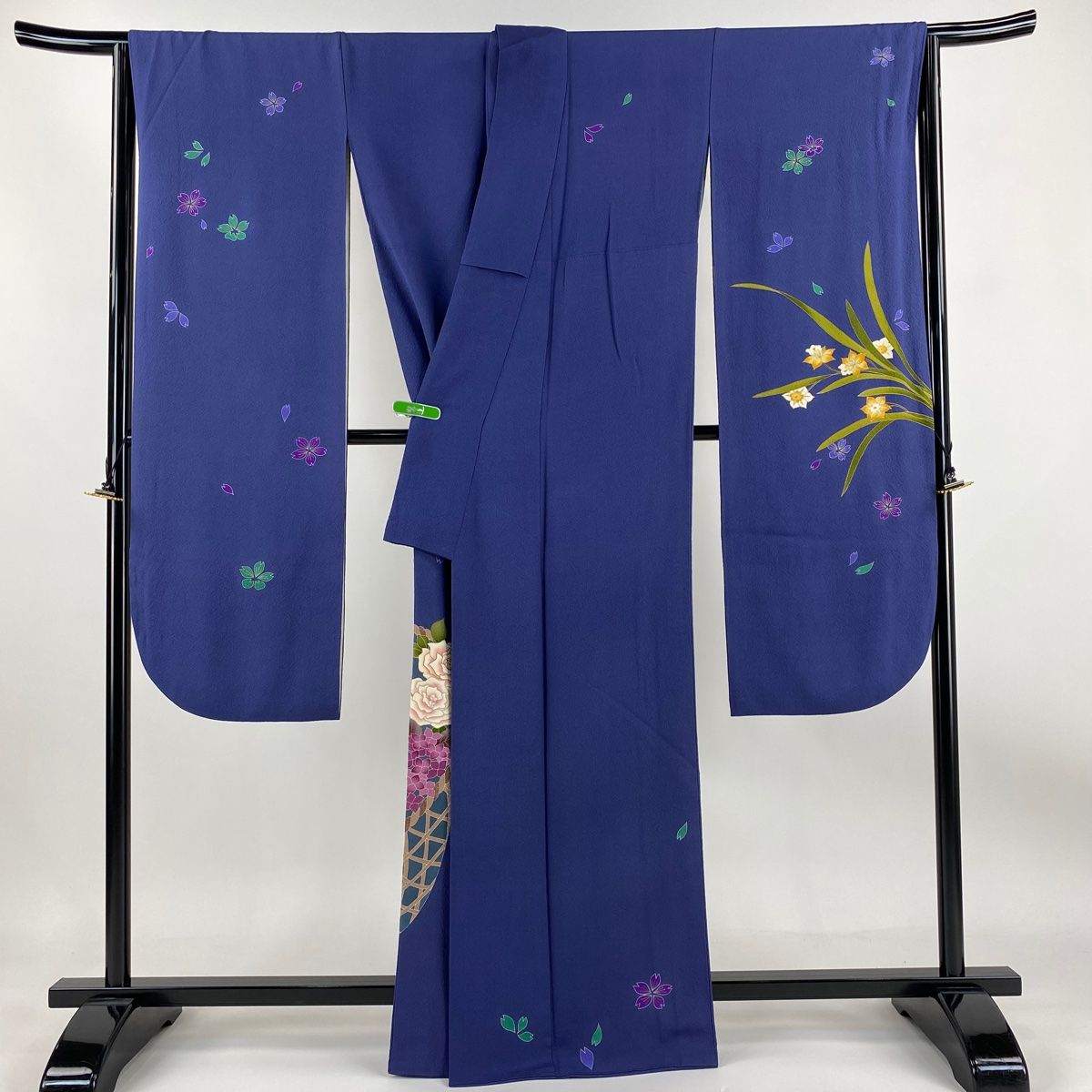 振袖 身丈165cm 裄丈66.5cm M 袷 辻村ジュサブロー 落款 花籠