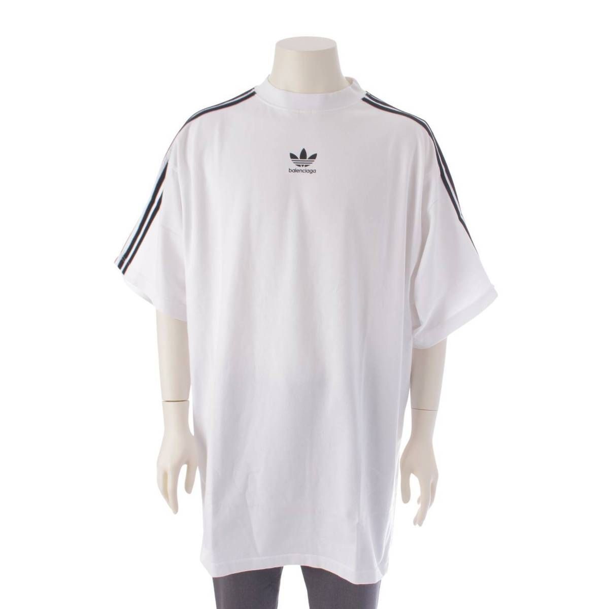 【バレンシアガ】Balenciaga　アディダス 22SS メンズ ダブルネーム オーバーサイズ Tシャツ カットソー ホワイト 3 【中古】【鑑定済・正規品保証】199761