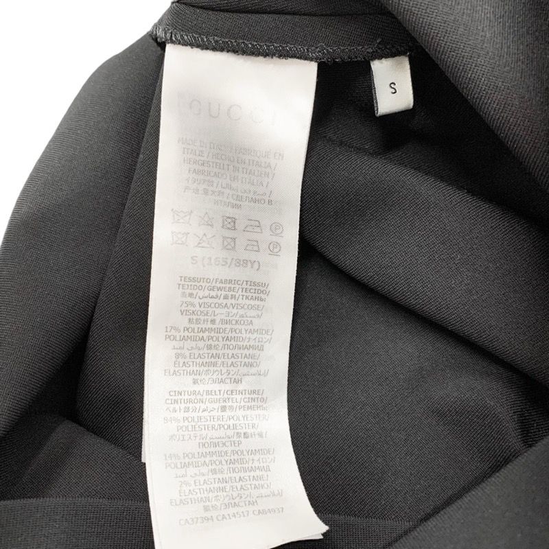 グッチ GUCCI ワンピース レーヨン ブラック フリル ノースリーブ