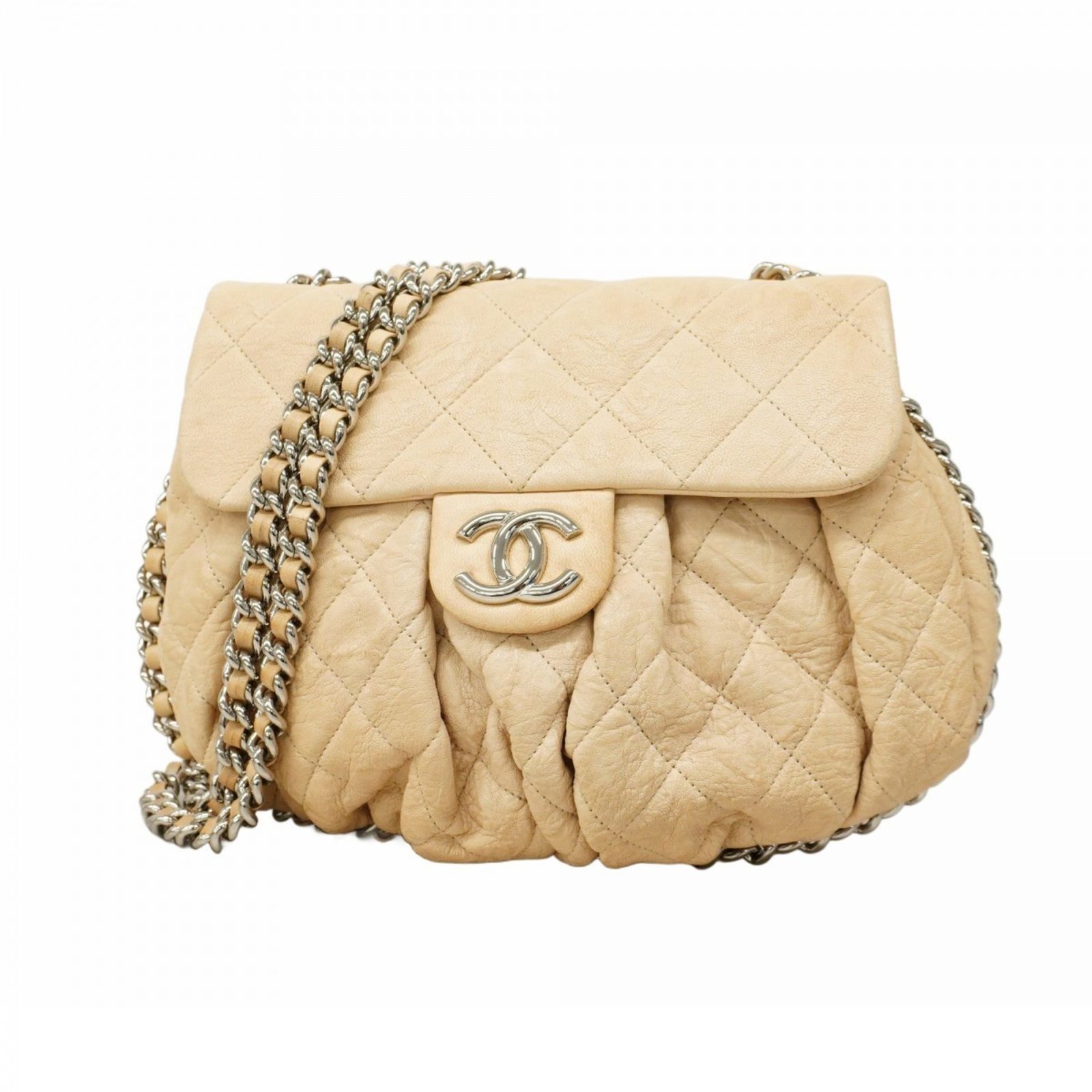 CHANEL ベージュ レザー バッグ シャネル　トート　ビジネス　ショルダー CHANEL シャネル バッグ レディース トートバッグ ショルダー