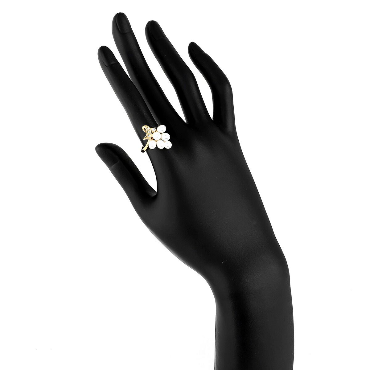 タサキ パールリング 指輪 真珠 5.5mm~5.8mm ダイヤモンド K18 13号  