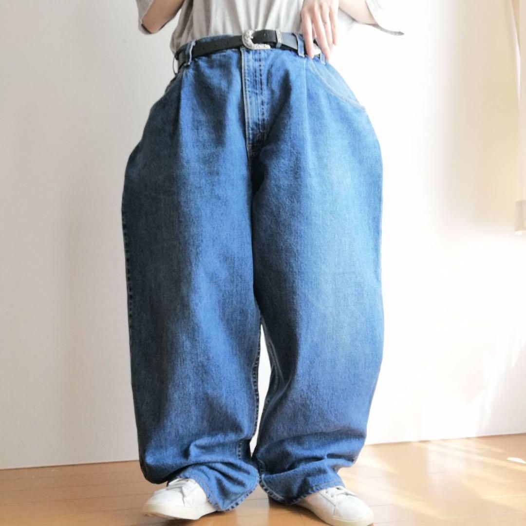 90年代 SilverTab リーバイス シルバータブ バギー プリーツ デニム ジーンズ Baggy Pleated 古着 W40 L30 ブルー