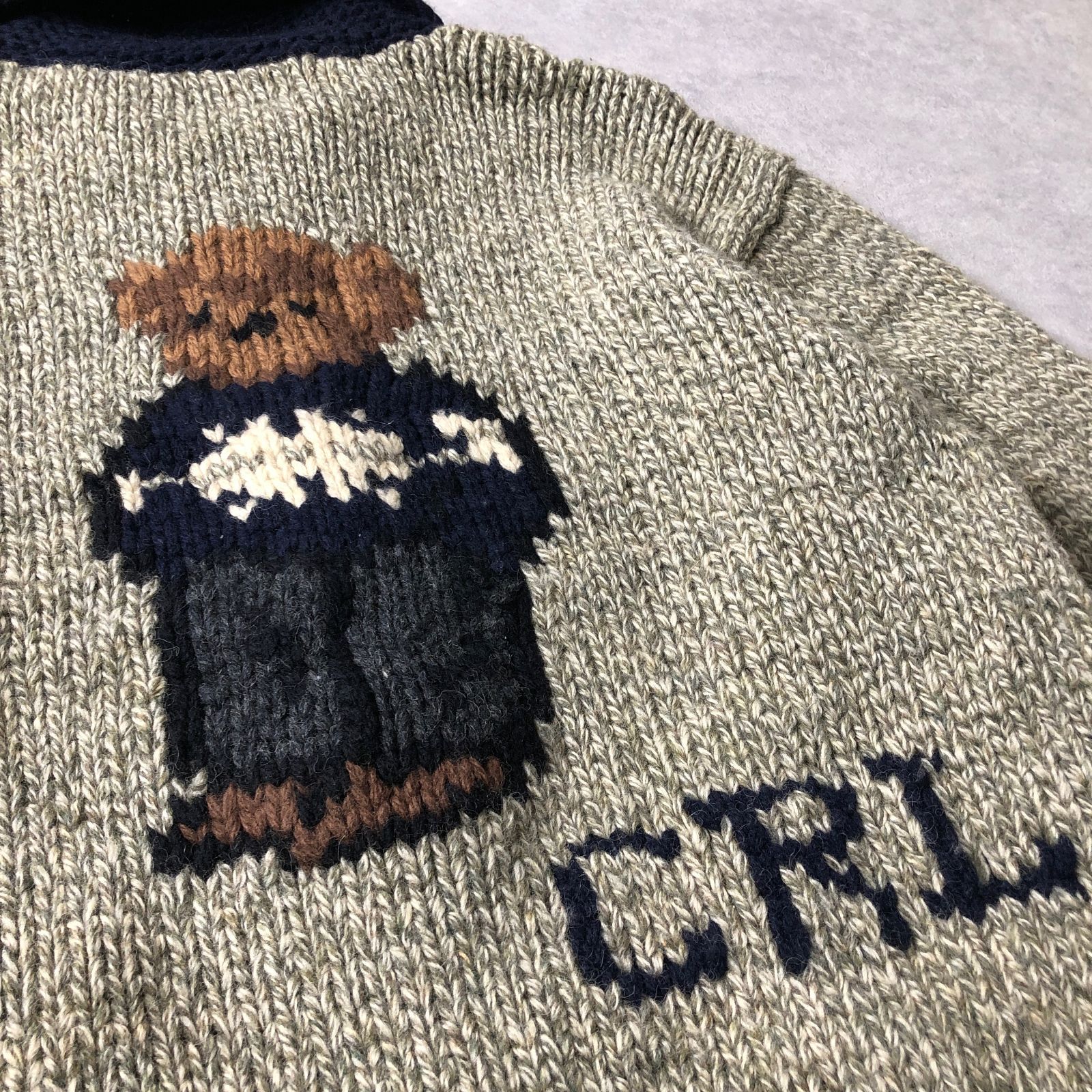 希少 90年代 RALPH LAUREN POLO BEAR カウチン ニット ジャケット