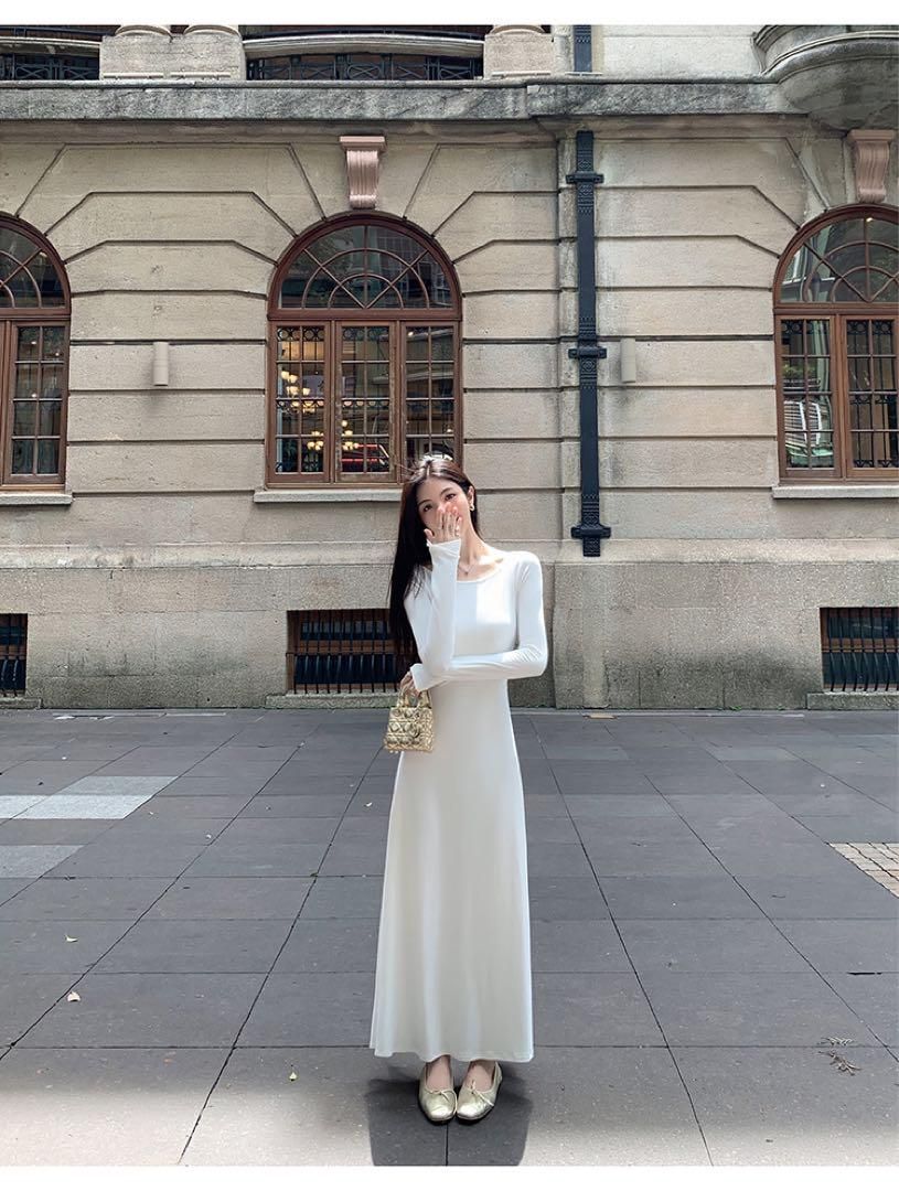 ♥ 春のお出かけに セクシーロングバックレスドレスモテ服