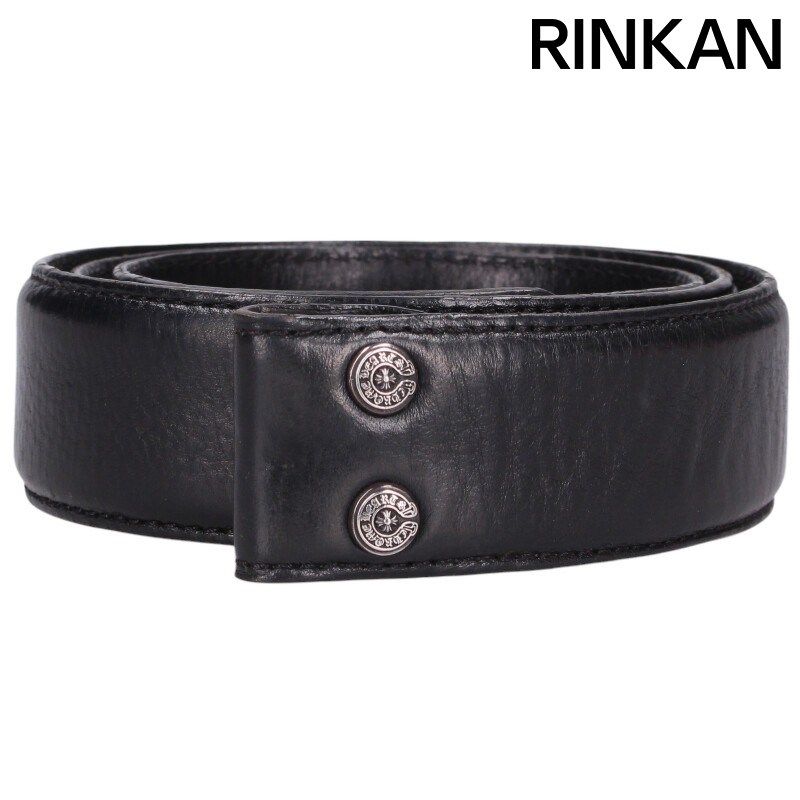 クロムハーツ 1.5 STRAP|1.5inchスクロールレーベルリベッツ レザーベルト メンズ 34