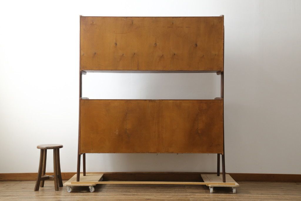 英国アンティーク木製カップボード/キッチンキャビネット/飾り棚(81