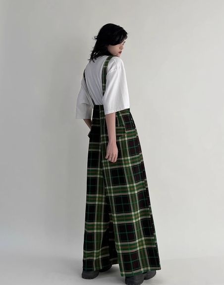 サロペット サスペンダーパンツ ワイドレッグ レトロ フレンチ サロペット サスペンダーパンツ ワイドレッグ レトロ フレンチ