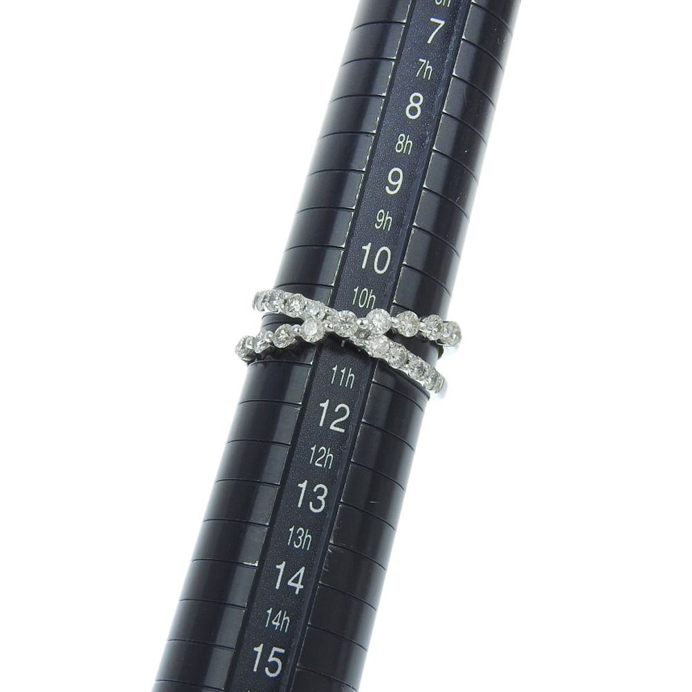 4℃】ヨンドシー クロス K14ホワイトゴールド×ダイヤモンド 11号 0.73