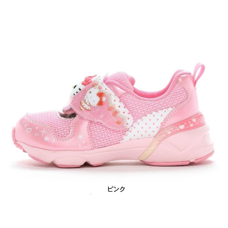 サンリオ ハローキティ シナモロール クロミ子供靴 キッズ スニーカー SA C034 ピンク ミント パープル moonstar ムーンスター 光る LED搭載 女の子 tmsac034 ピンク 16.0cm