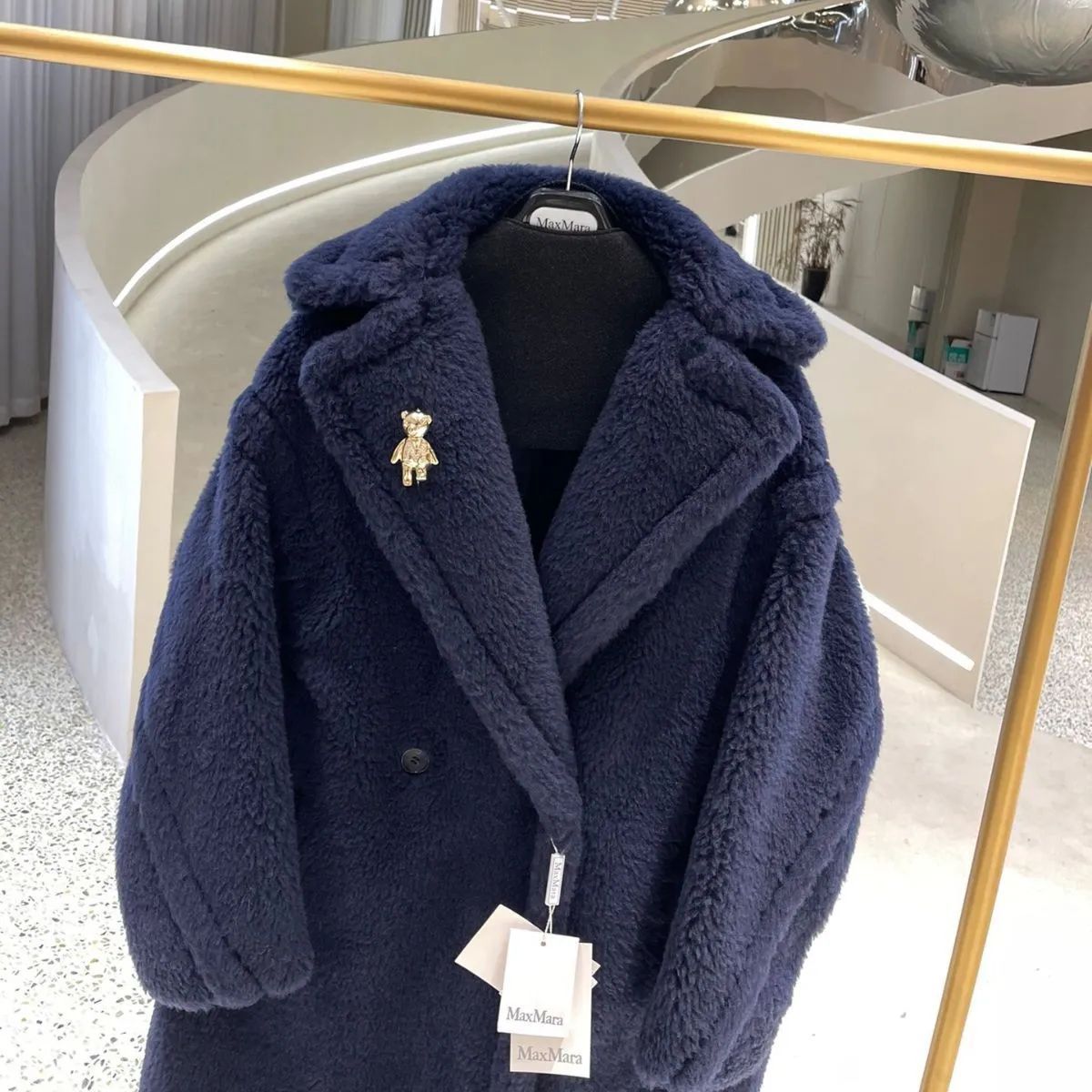 人気商品】24ss 秋冬 ❤Max Mara❤ アルパカ テディベア カシミヤコート レディース 紺色 A25 - メルカリ