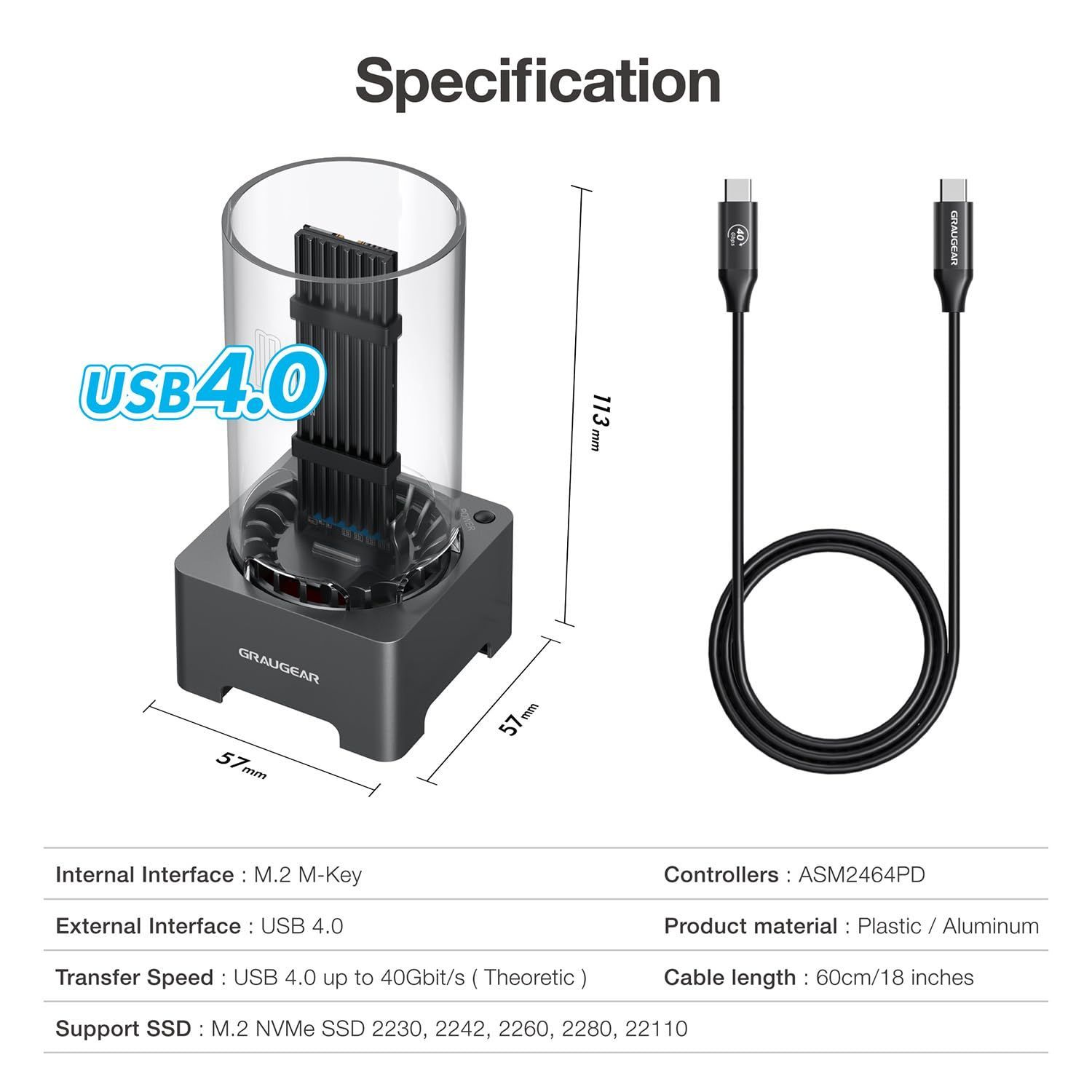 在庫処分】ASM2464PD高性能チップ 4/3対応 オファー 工具不要