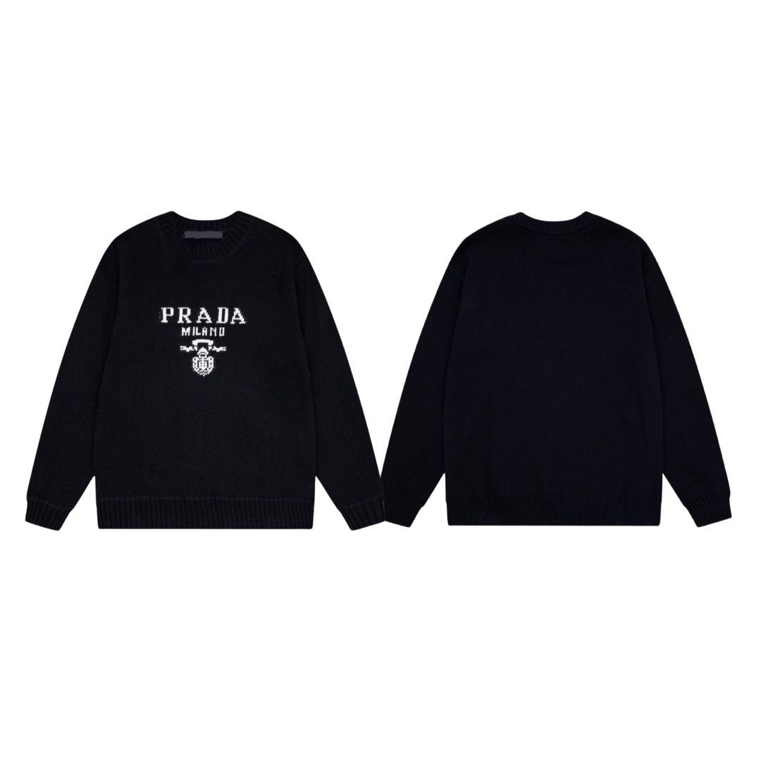 PRADA プラダ 2024 秋冬カットソー長袖 刺繍ロゴ カジュアル カップル トレーナー 男女兼用 S-XL