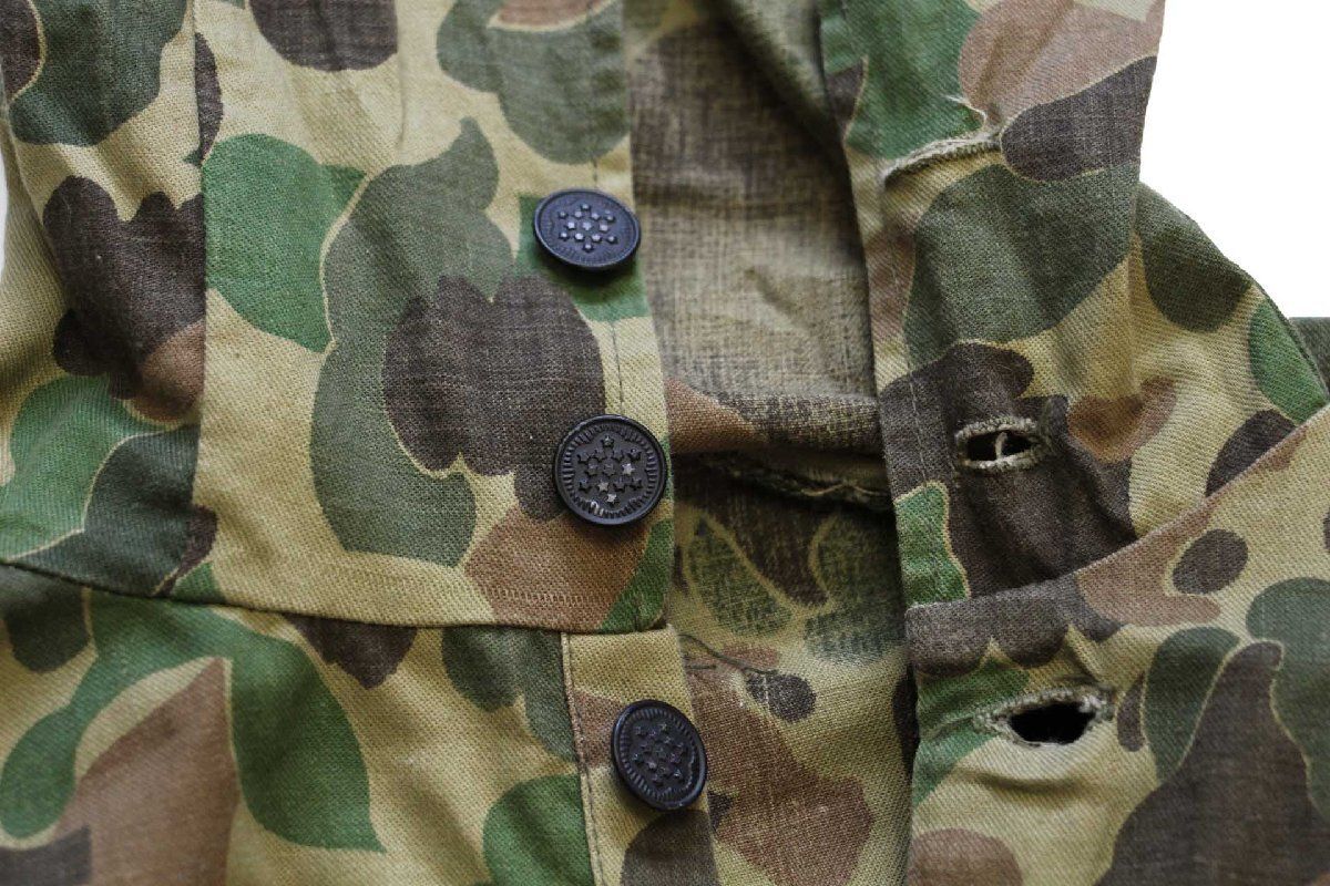 60s UNKNOWN ダックハンターカモ コットン ハンティングコート S