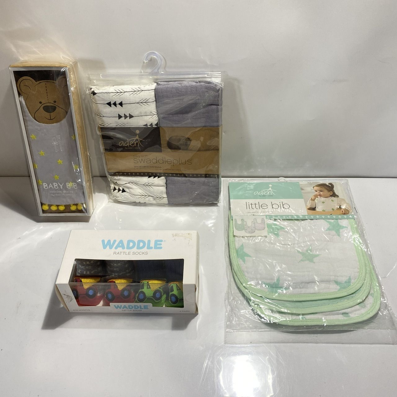 Baby product set, baby tie, swaddle, socks (Control number: OKU9727/A4-80)