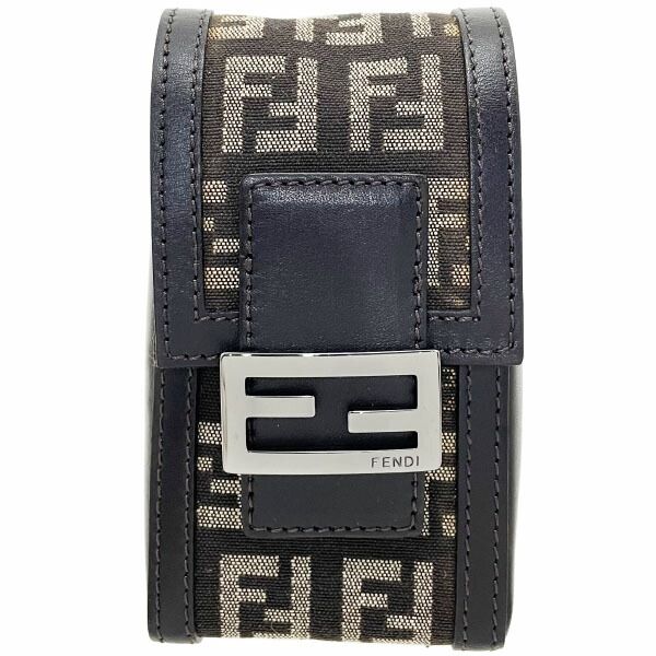 フェンディ シガレットケース ズッキーノ タバコケース キャンバス レザー 革 ダークブラウン 濃茶 こげ茶 ベージュ 7AR060 FENDI FF たばこケース 煙草入れ たばこ入れ アイコスケース iQOSケース ブランド小物