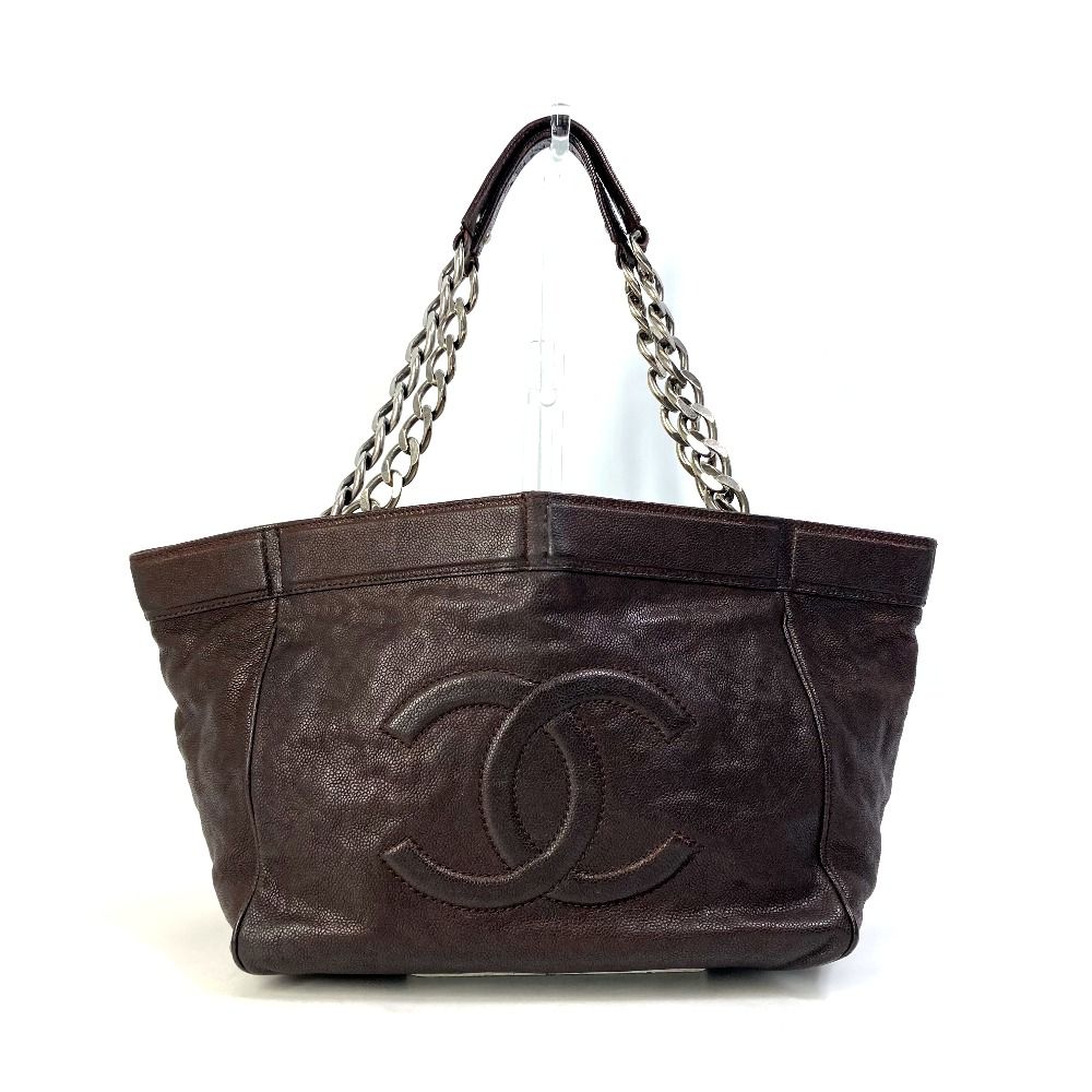 キャビアスキン トートバッグ カーフスキン 革 ショルダー デカココ 楽天市場】【中古】CHANEL シャネル ココマーク デカココ