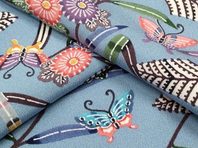 平和屋着物●上質な小紋　紅型　花蝶文　正絹　逸品　CAAS0004th 平和屋着物○上質な小紋 紅型 花蝶文 正絹 逸品 CAAS0004th