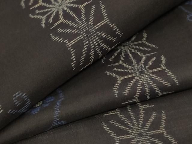 平和屋着物＊夏物 本場大島紬 夏大島 花唐草間道 正絹 逸品 AABA9364jd