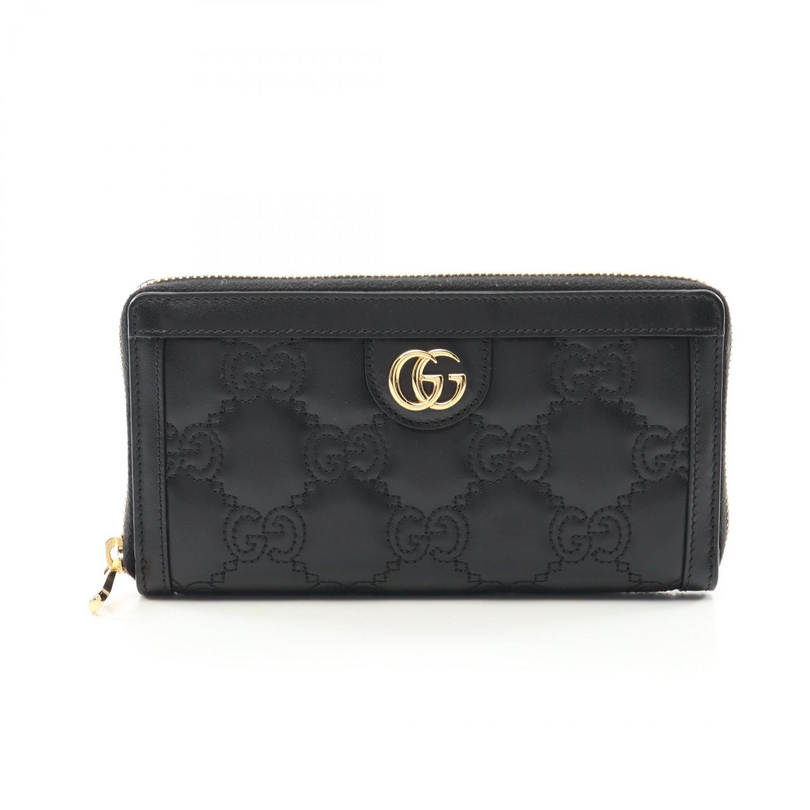 グッチ GUCCI ラウンド長財布 GGマトラッセ 723784 ブラック レザー GGマトラッセ ラウンド長財布 レディース Used A