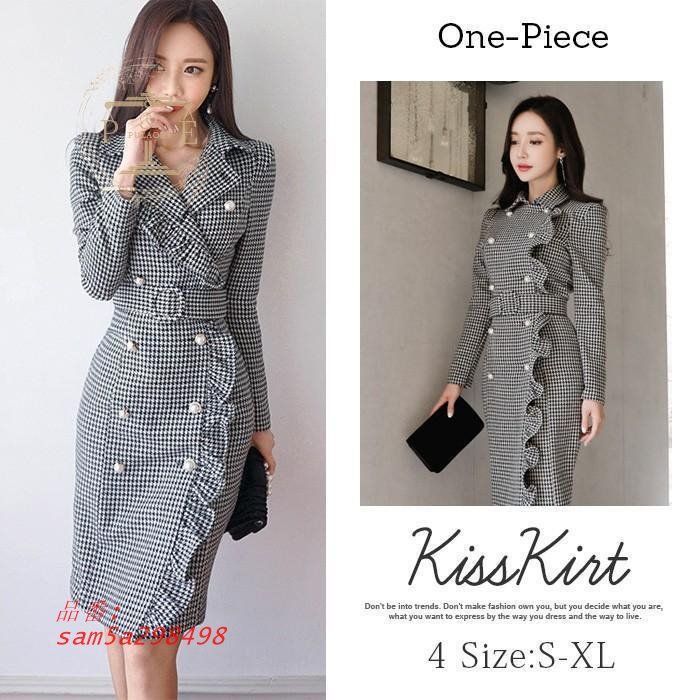ワンピース レディース きれいめ フォーマル 結婚式 ドレス 卒業式 スーツ 千鳥格 フォーマル 30代 キャバ OL 着痩せ タイトワンピ 通勤 40代 長袖 おしゃれ am5a298498