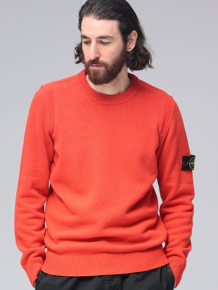 STONE ISLAND (ストーンアイランド) 袖ロゴ クルーネック ニット 