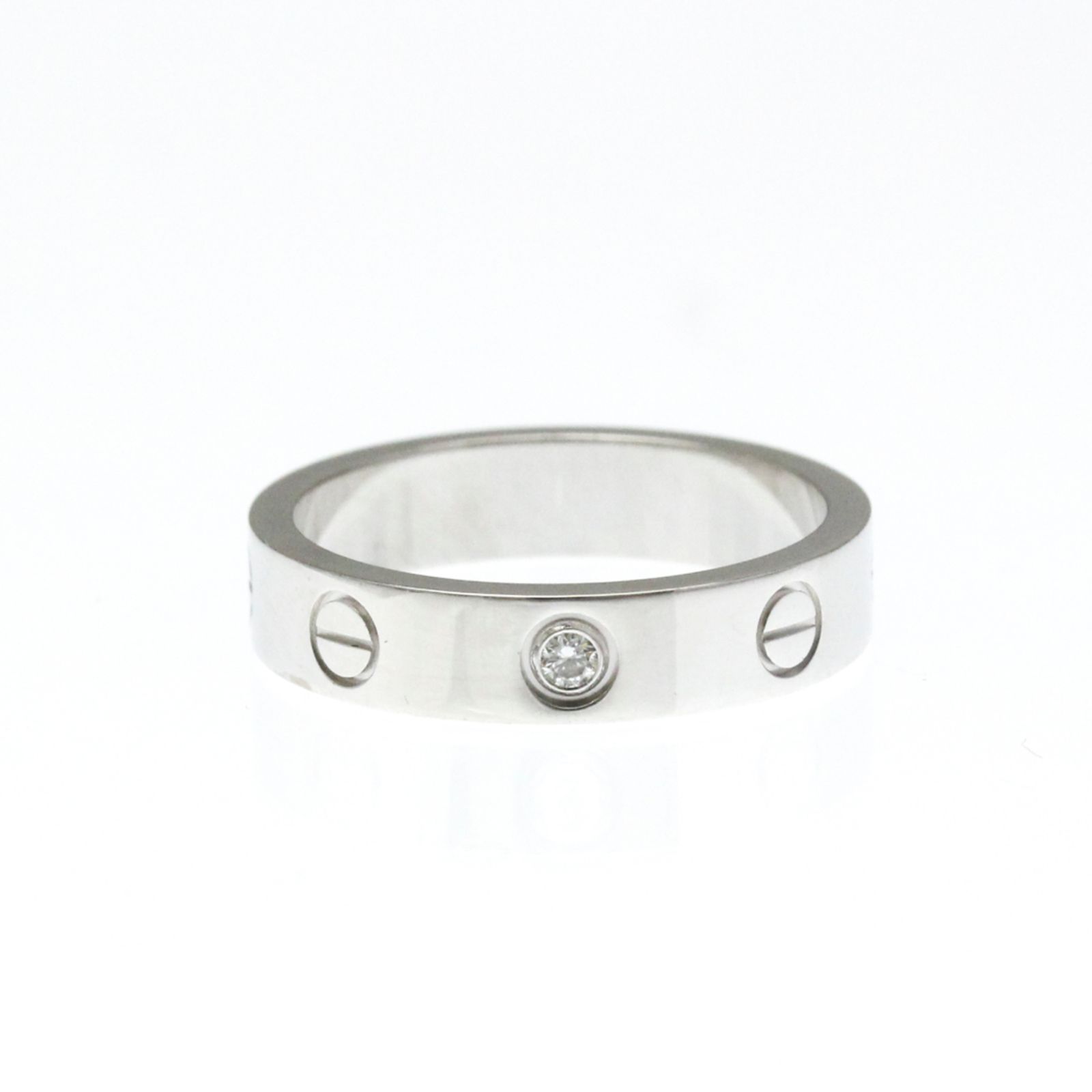 カルティエ Cartier ミニラブ リング 1P ダイヤモンド K18ホワイトゴールド K18WG ファッション ダイヤモンド バンドリング シルバー