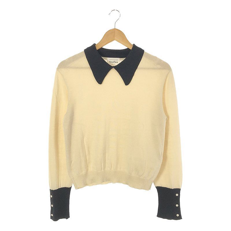foufou / フーフー | bi-color knit polo / バイカラーニットポロ | F