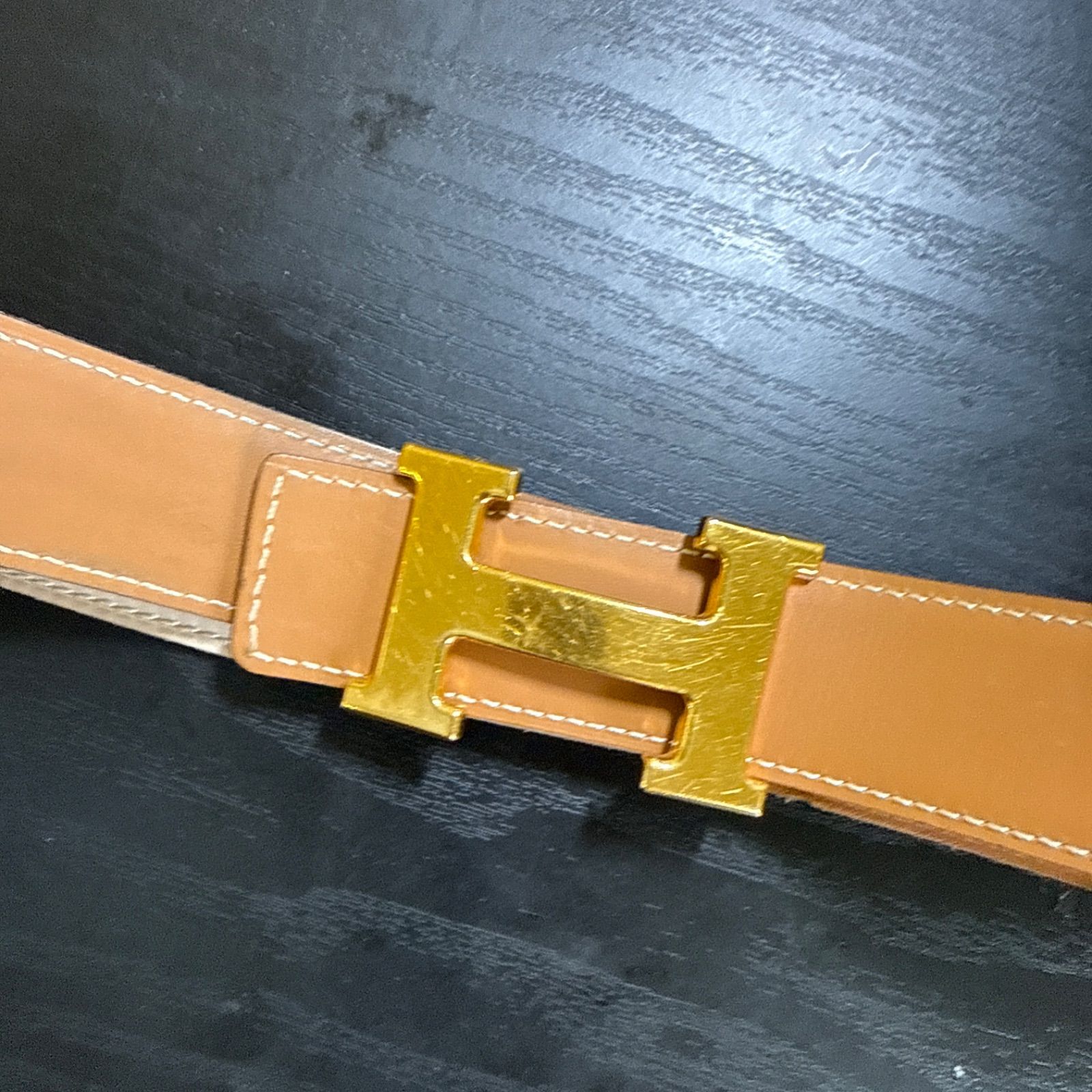 HERMES エルメス コンスタンスリバーシブルベルト80 ゴールドカラー