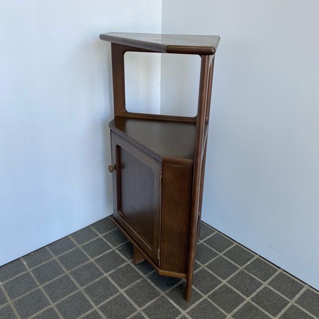 極美品 カリモク コーナーキャビネット キャビネット 電話台 配送不可、現地引取のみ、リユース品】カリモク家具 木製