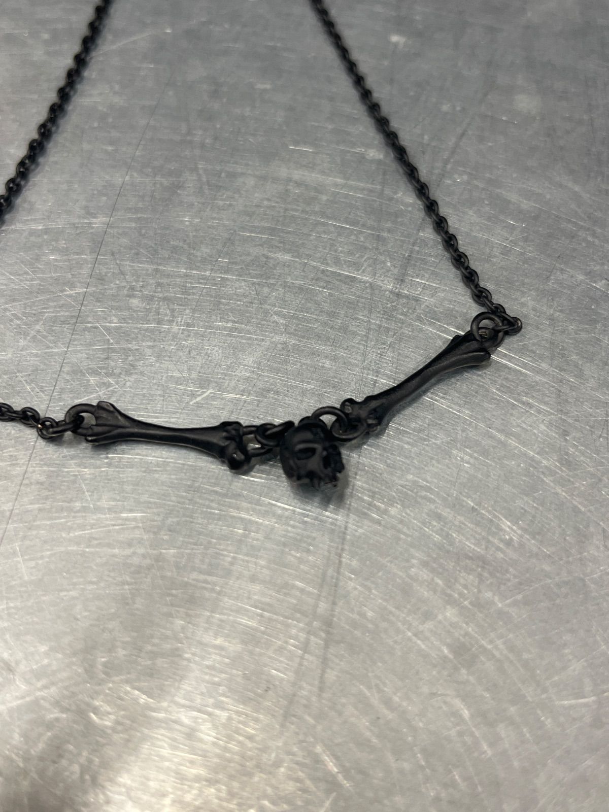 GQ3926 CABANE de ZUCCa JAM HOME MADE スカル&ボーン ロングネックレス 黒 カバンドズッカ ジャムホームメイド